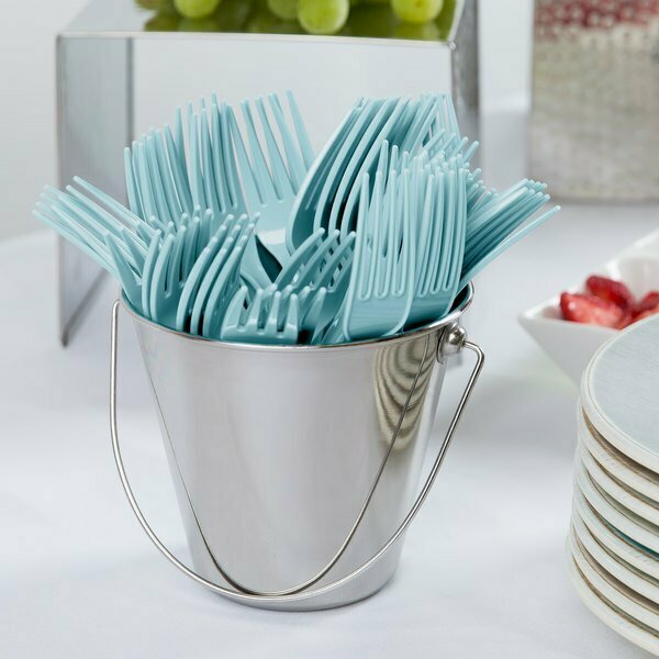 Creative Converting 010605B 7 1/8in Pastel Blue Disposable Plastic Fork, 600PK 286FORKPB